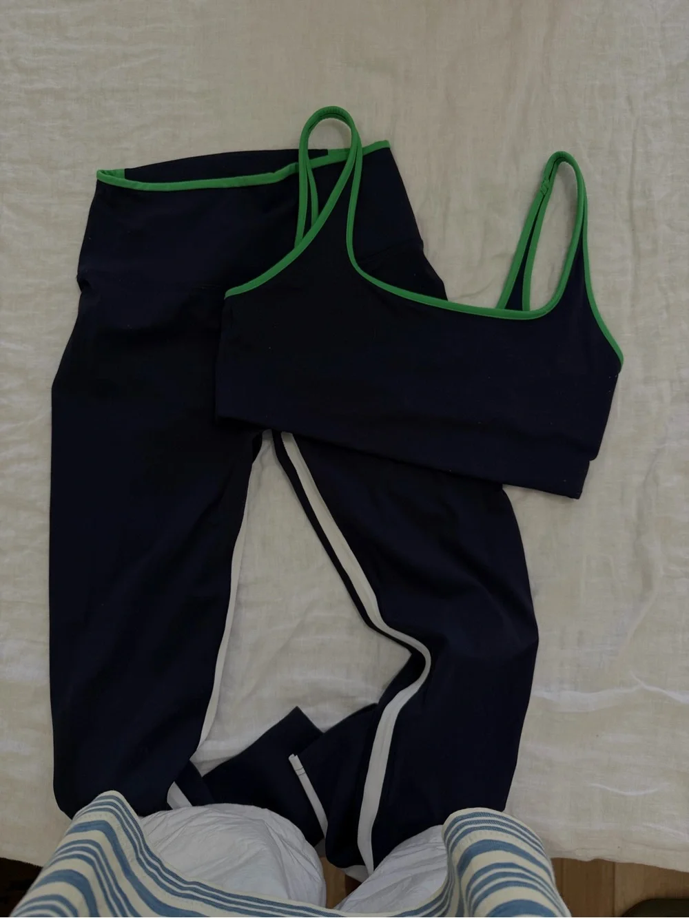Splits59 Navy and Green workout set